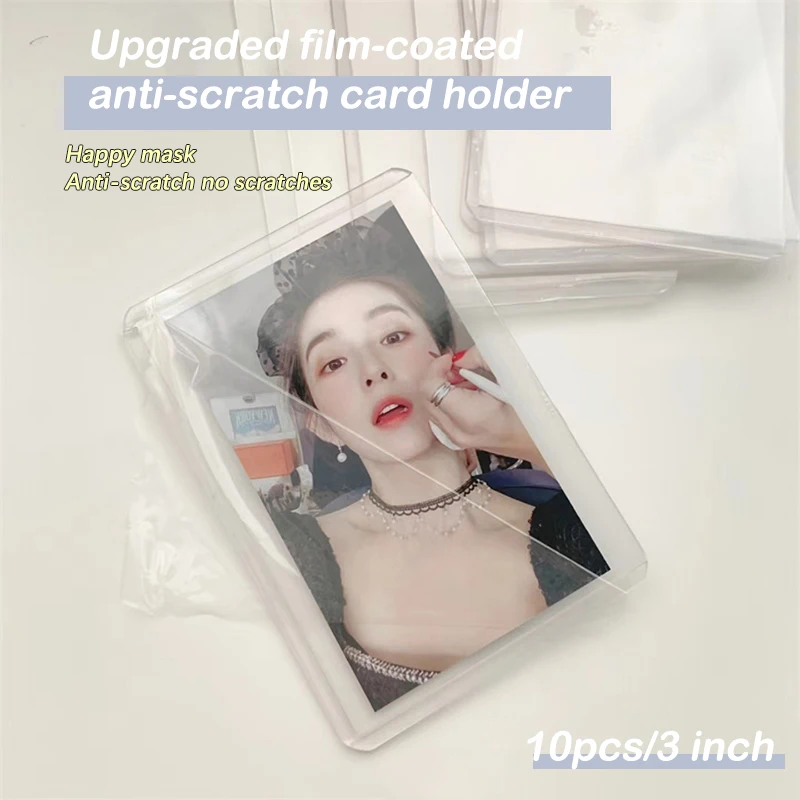 

10PCS Korean Style Idol Transparent Photocard Sleeves Clear Anti-scratch Plastic Collect Holder Goo Card Set Thicken Cover