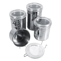 Stainless Steel Food Storage Container Airtight Kitchen Storage Bottle Sugar Tea Coffee Beans Canister for Home Restaurant 1