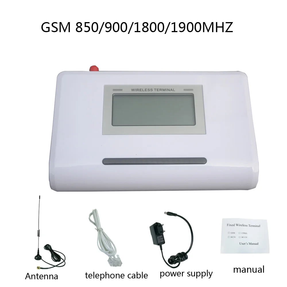 

GSM 850/900/1800/1900MHZ Fixed wireless terminal with LCD display, support alarm system, clear voice,stable signal