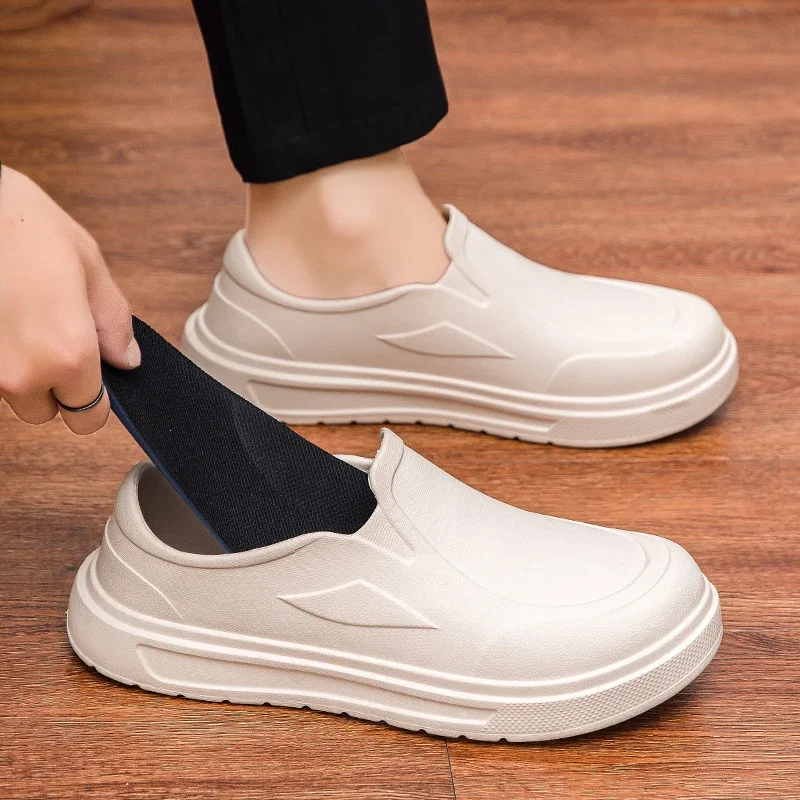 Men's Chef Shoes Anti Slip Oil Resistant Dirt Resistant Kitchen Shoes Work Shoes Quick Drying Rain Shoes Large Size Breath Clogs 6