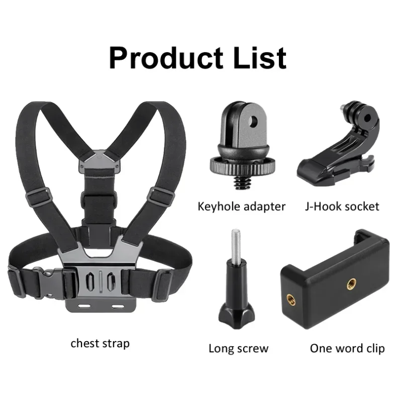 Description Picture 5 of itemHands-Free Sport Camera Chest Strap Mount Harness Strap Holder Cell Phone Clip Five-in-one Suit