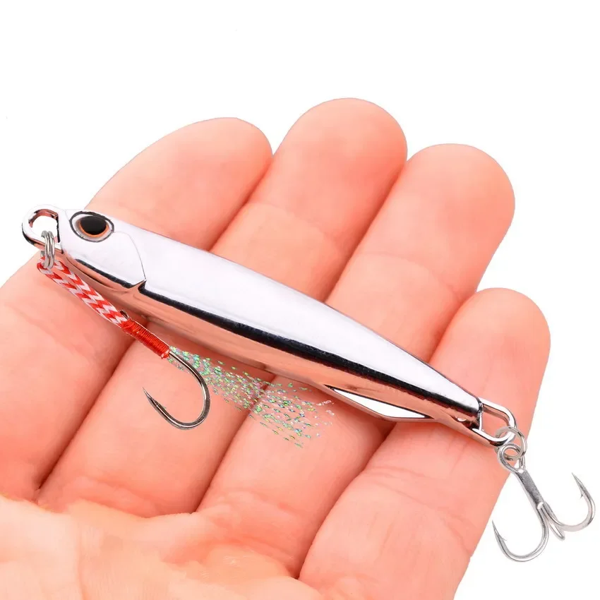 1PCS Silver Sea Fishing Bait 7g/10g/20g/30g/40g/60g/80g Jigging Head Lure  Carp Metal Fishing Lure Saltwater Artificial Lures