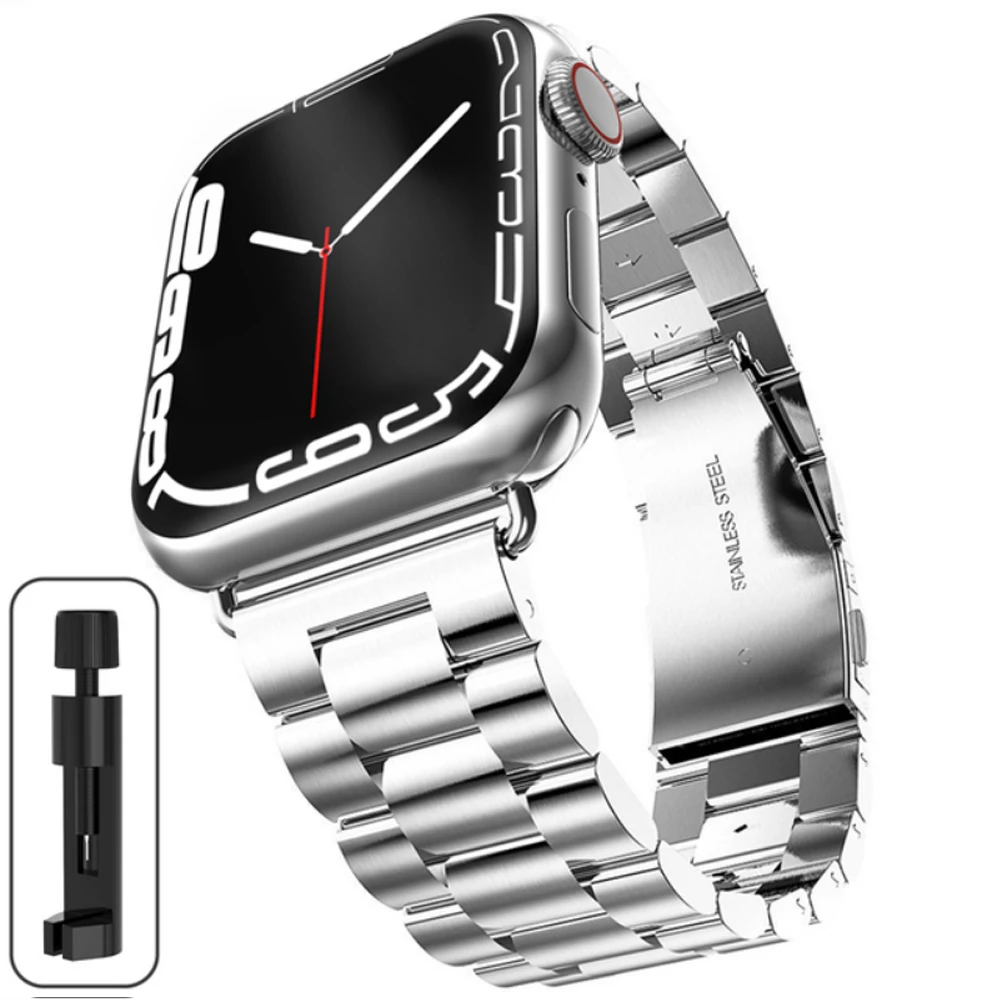 Elegant Stainless Steel Watch Strap Bracelet - Premium Metal Wristband