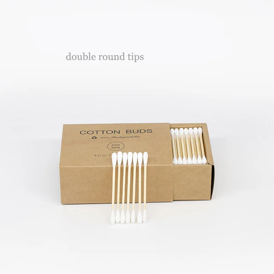 baby cotton swabs double tips ear and nose multifunctional cleaning stick Bamboo Cotton Swab buds Makeup Cleaning Kid Baby 2