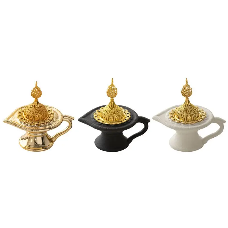 Modern ceramic magic lamp incense burner, handheld aromatherapy burner, home decoration ornament, festival incense burner