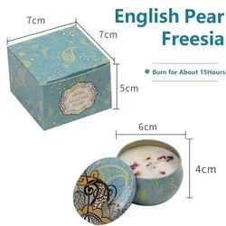 Vintage Floral Scented Soy Wax Candle Jars for Weddings and Home Décor Gifts (1PCS - Pear freesia)