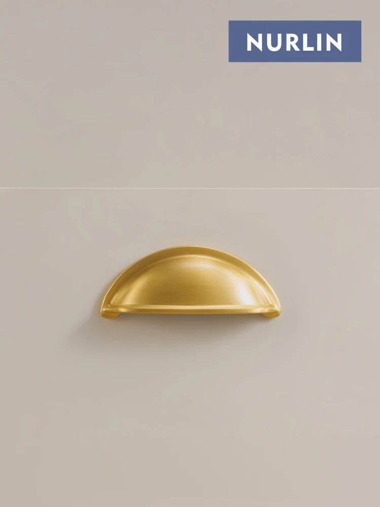 Nurlin Brass Cup Shape Pull Handle Cabinet Drawer Handles Vintage Pastoral Knobs cabinet handles