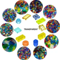 300PCS Transparent Mixed Color Plate Tile Slope Round 1x1 3024 4073 98138 3070 54200 Building Block Part Brick Pixel Art DIY Toy 1