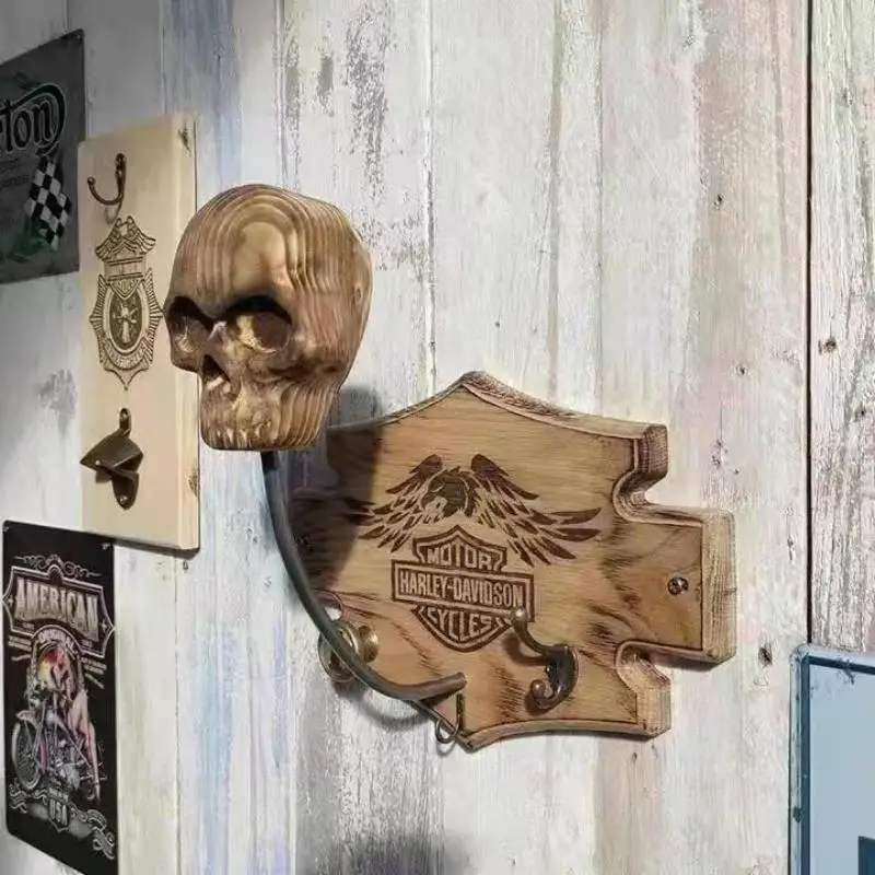 

Motorcycle Skull Helmet Holder with Beard-Helmet Dropshipping Rack Removable Resin Craft Accessories Storage Wall Mount Hat Rack