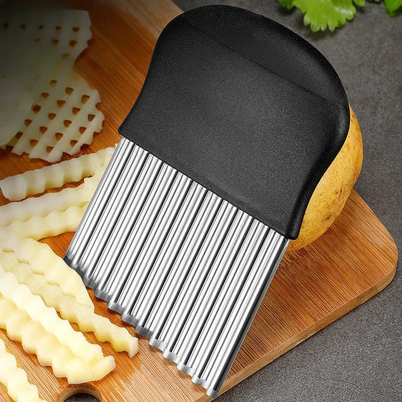 Stainless Steel Potato Chip Slicer French Fry Maker Gadget Vegetable Fruit Crinkle Wavy Kitchen Knife Cutter Chopper Accessories vegetable chopper vegetable slicer kitchen cutter egg slicer cutter