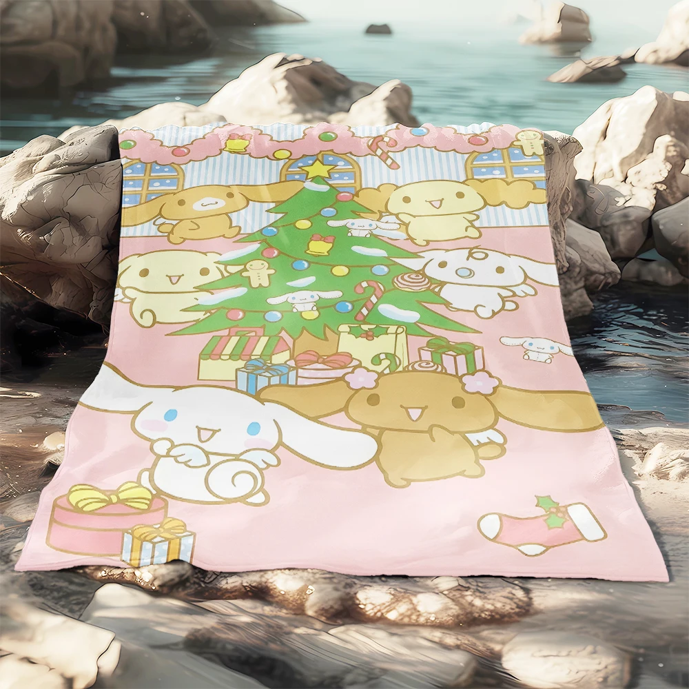 Cinnamoroll sanrio Cartoon Printed Flannel Blanket.Sofa .Bedroom.Bed Home Office Nap Blanket Car. Travel Picnic Blankets Gift 5