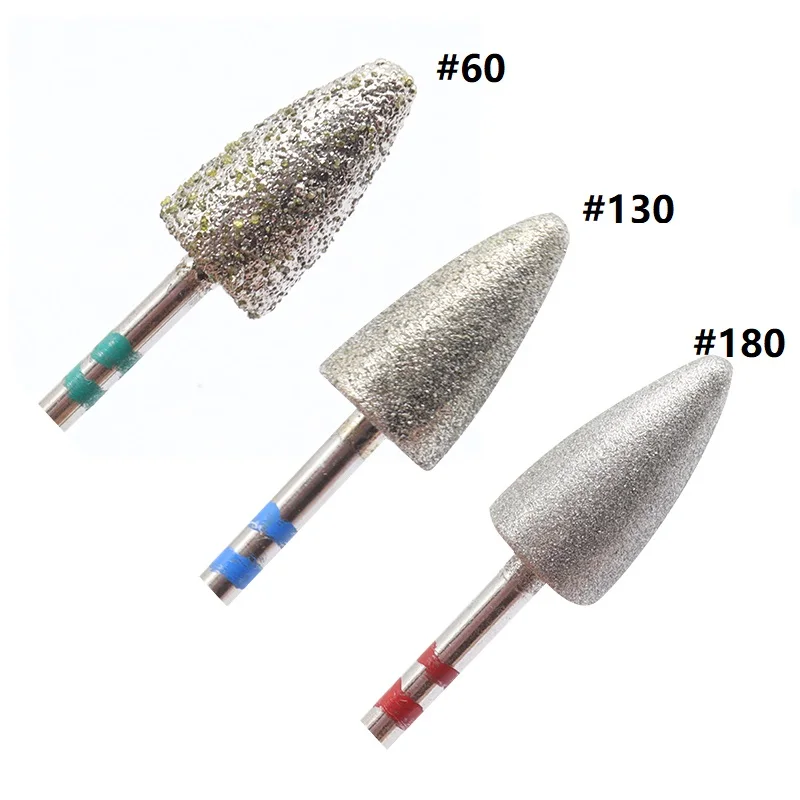 #60 #130 #180 Diamond Pedicure Drill Bit 3/32 Rotary Burr Manicure Bits Drill Accessories Nail Drill Bit Foot Care Tools nail drill bit diamond pedicure polishing cap foot callus cuticle cutters burr bits manicure accessories milling