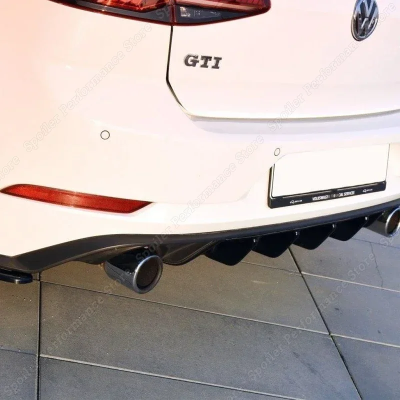 Car Rear Bumper Diffuser Lip Splitter Spoiler For VW Golf 7 7.5 MK7 MK7.5 GTI Facelift 2017-2020 MAXTON Style Valance Tuning