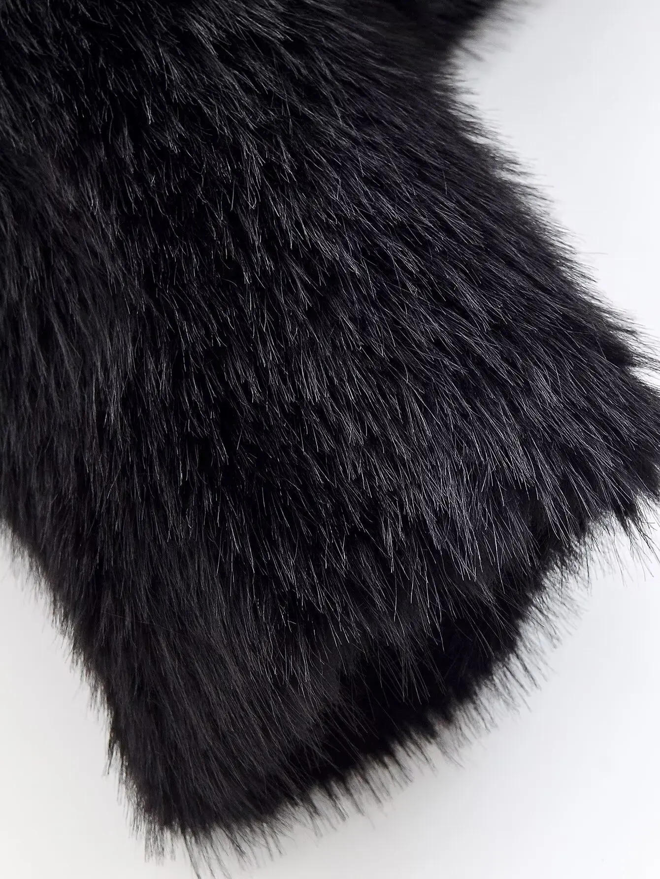 Women Chic Fashion Black Hooded Faux Fur Jacket Coat Female Autumn Winter Warm Fluffy Fur Overcoat Lady Jackets Streetwear