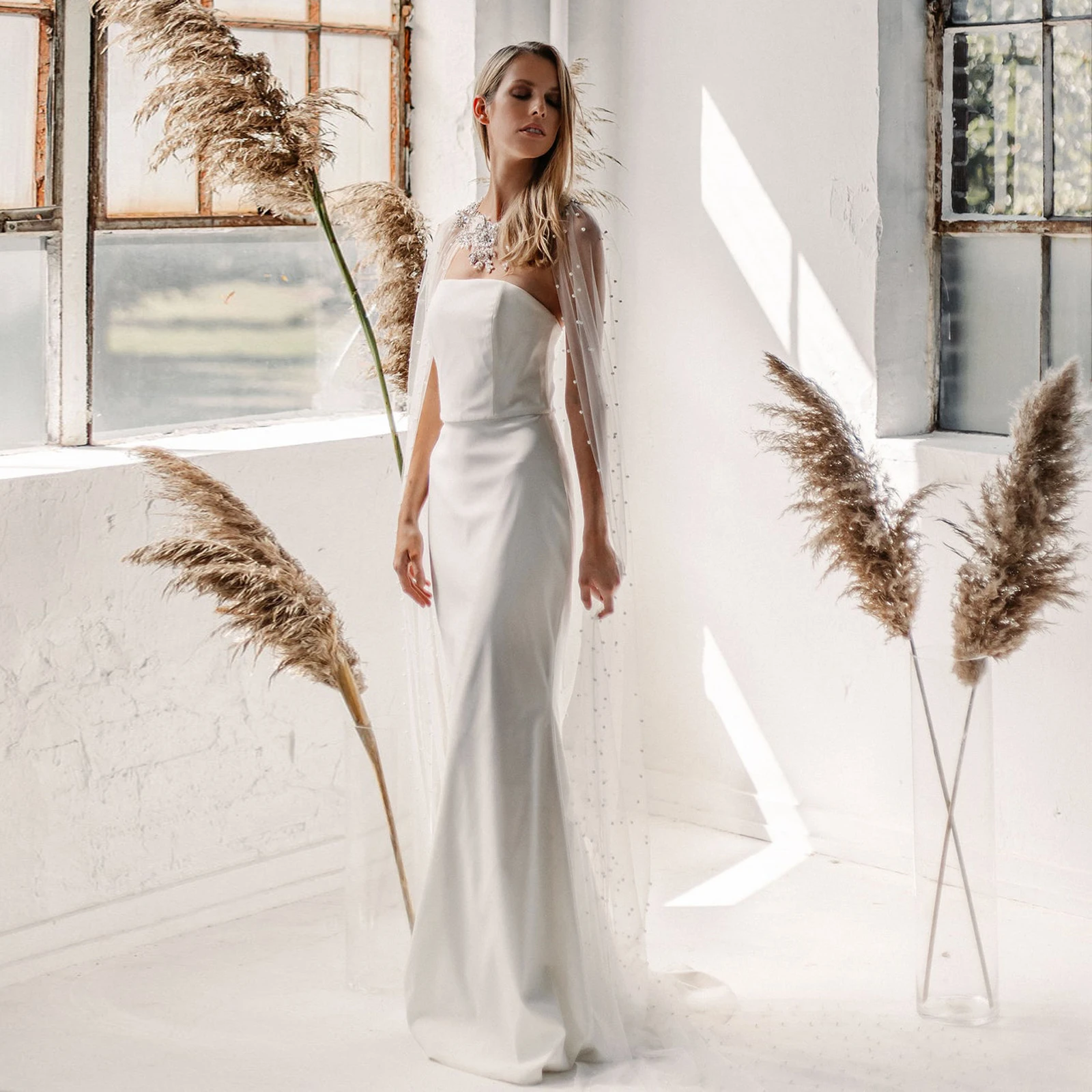 Mantello da sposa Velo Velo da sposa con perline Velo da sposa