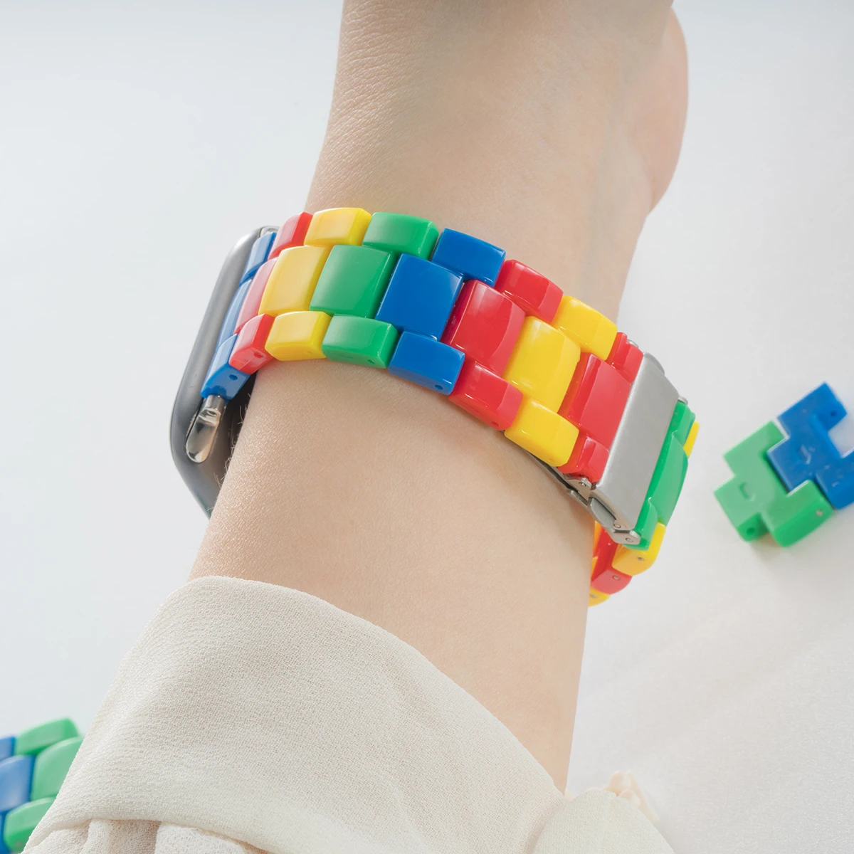 Stylish Candy Color Resin Strap with Plastic Case