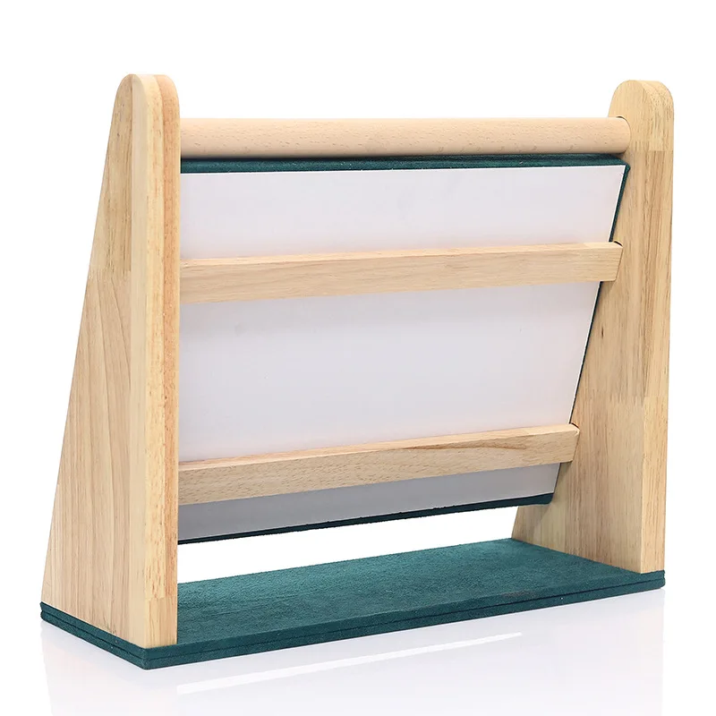 Bamboo Beige Jewelry Rings Display Holder Rack Display Stand Tray Ring Organizer Ring Display Storage Tray for Drawer