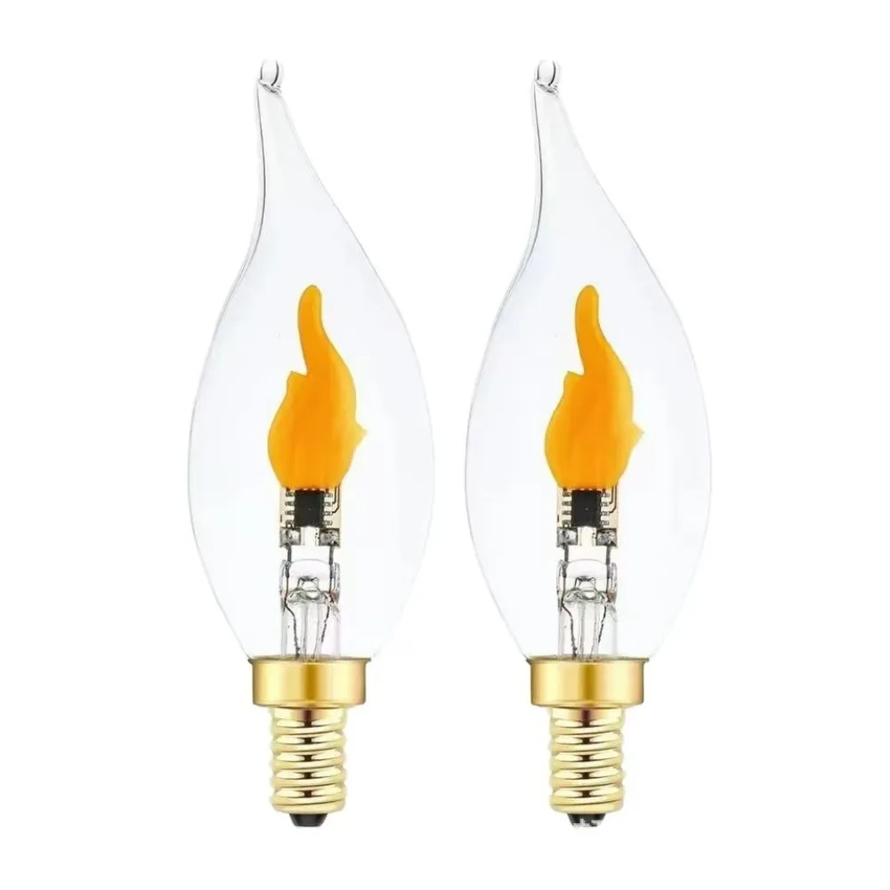 깜박이는 유리 LED 불꽃 전구 PVC 110V 220V 분위기 장식 전구 E12/E14/E27 시뮬레이션 화염 램프 휴일 파티 장식