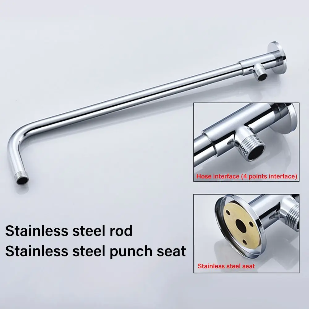 Stainless Steel Bathroom Accessories Wall Mounted Sprinkler Head Rod Shower Extension Arm Shower Head Extension Pipe