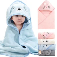 Serviettes de bain pour bébé en forme d'animaux de dessin animé, serviette à capuche douce pour nouveau-né, couverture, peignoir pour tout-petit, enveloppe de sommeil chaude pour garçons et filles 3