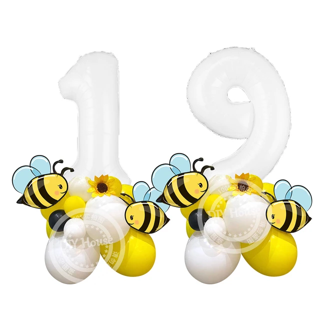 Bee Latex Balloons Black Dots Star Foil Globos Cartoon Honey Bee Themed  Birthday Party Baby Shower Decoration Supplies - AliExpress
