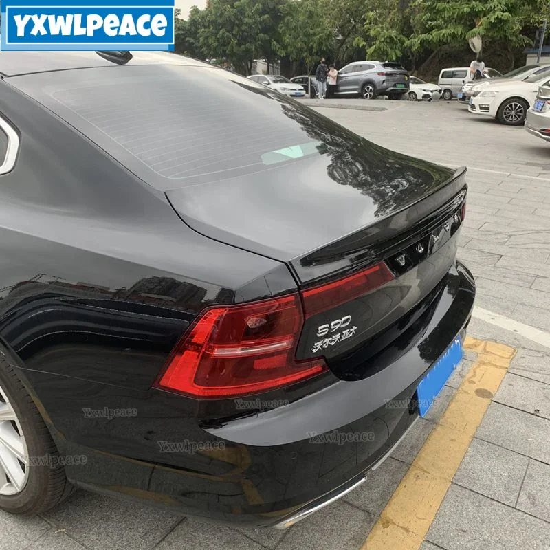 

For VOLVO S90 2017 2018 2019 2020 High Quality ABS Plastic Unpainted Color Rear Trunk Lip Spoiler Car Accessories