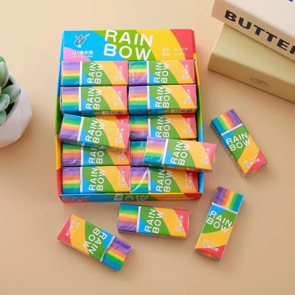 Rainbow Eraser 2B Color Art Pencil Eraser Clean Non-Marking Student Stationery pencil eraser