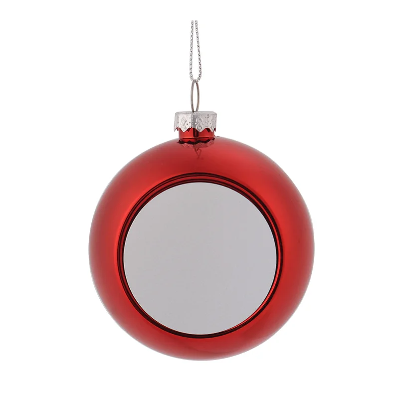 10pcs/Lot Sublimation Christmas Ornament Pendant For Xmas Tree Home Decor 8cm Sublimation Blank Christmas Ball Chain