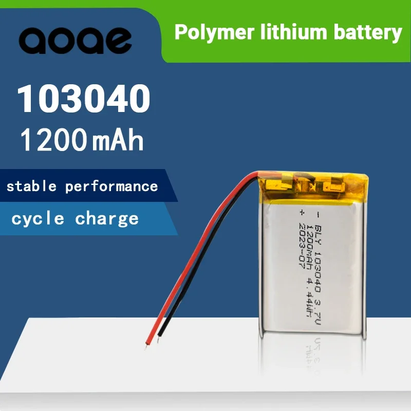 

103040 1200mAh suitable for GPS navigation MP5 PS4 rechargeable polymer lithium battery MP3 Bluetooth earphones free of shipping
