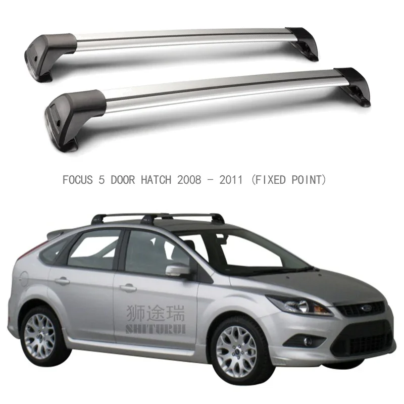 

2 шт. для FORD FOCUS 5 дверной люк 2008 - 2011 (фиксированная точка) багажник на крышу автомобильный специальный ремень из алюминиевого сплава со светодиодной съемкой