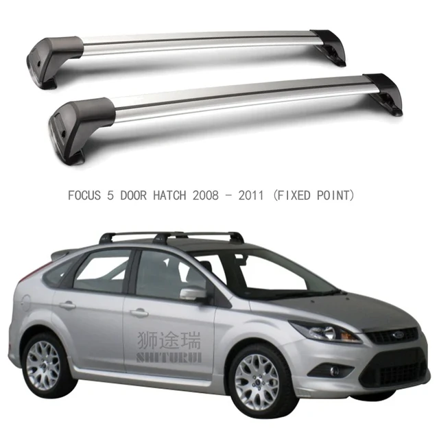 Barre de toit en alliage d'aluminium pour voiture, serrure de ceinture  spéciale, tir à LED, porte-bagages à 5 portes, point fixe, Ford Focus,  2008-2011, 2 pièces - AliExpress
