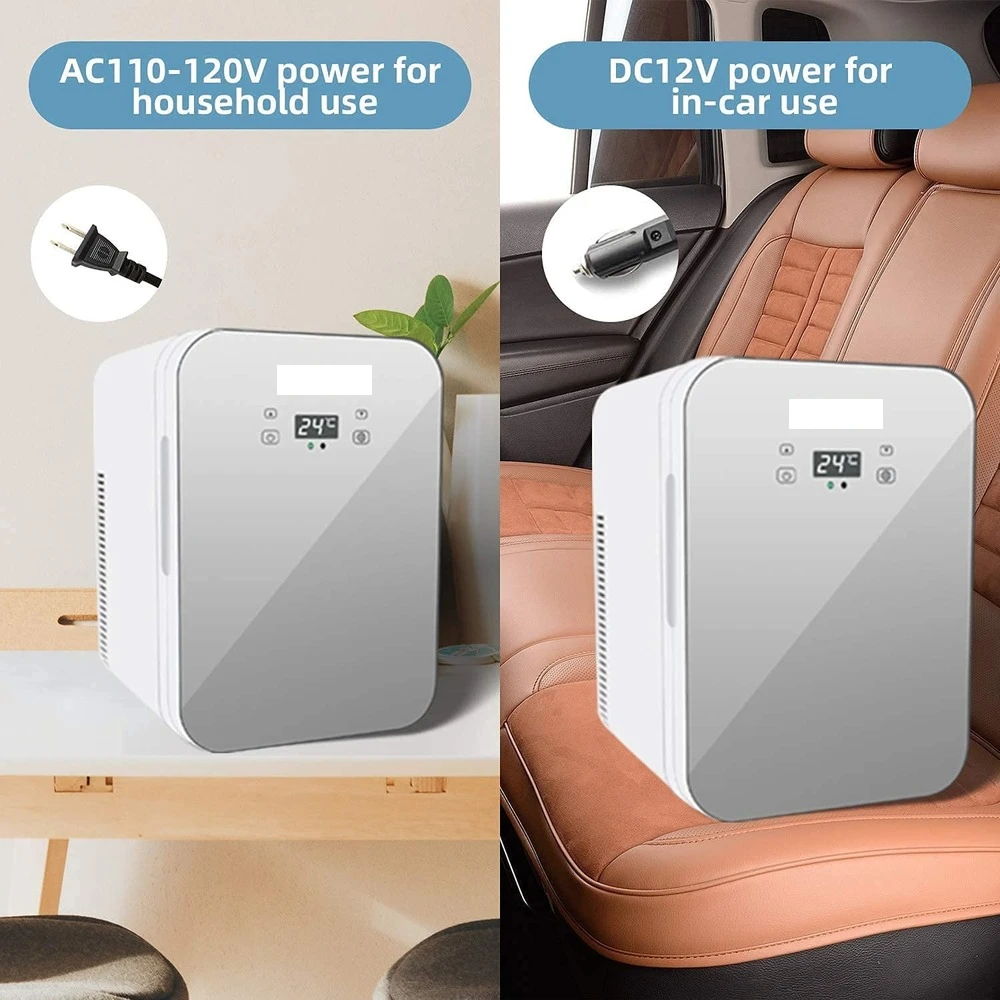 Mini Fridge 25L Dual-Core Compact Refrigerator for Car Portable AC/DC Small Cooler And Warmer Digital Temperature Control