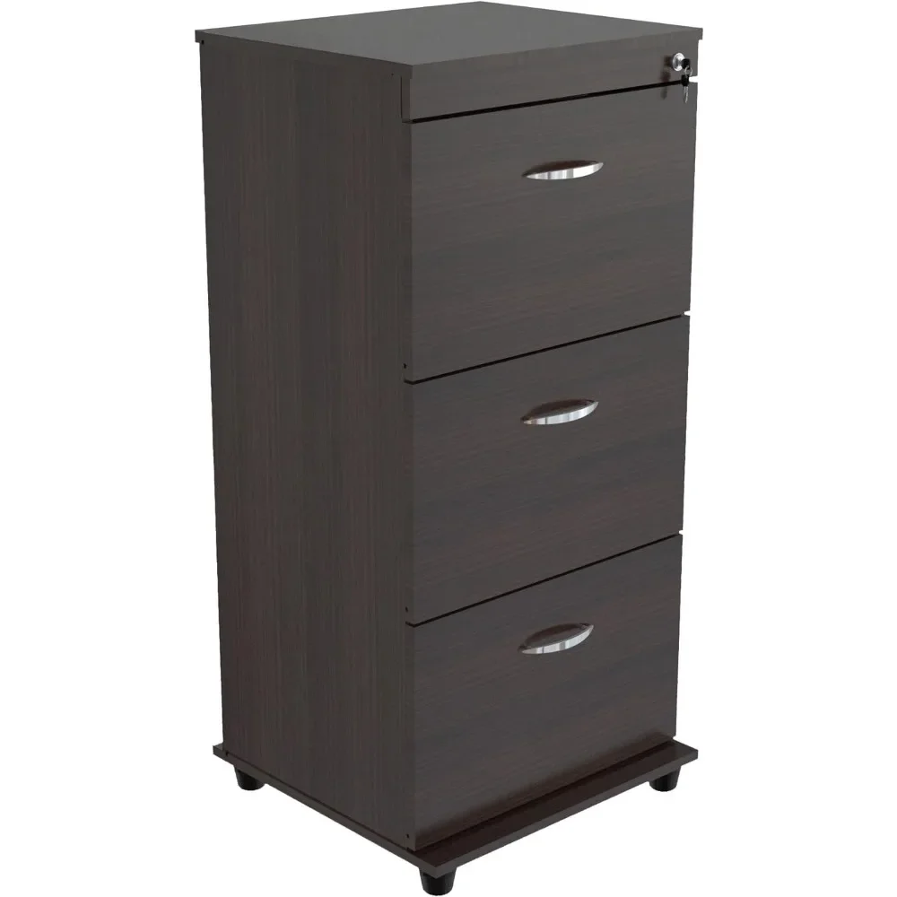 

Home office essential file cabinet with 3 drawers and rollers 15.75 "deep x 18.66" wide x 40.16 "high black free shipping