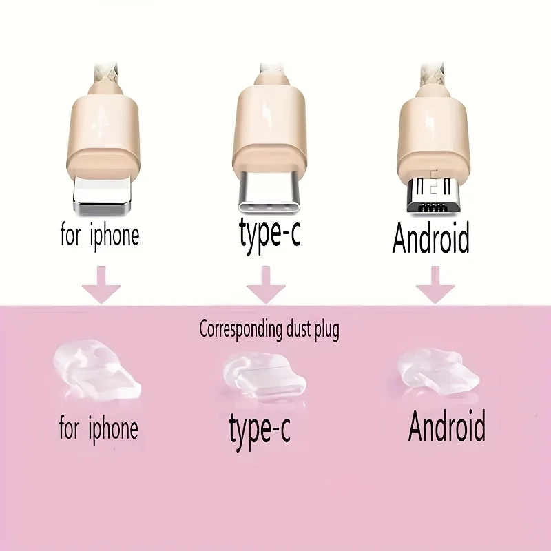 귀여운 돼지 모양의 휴대폰 먼지 방지 플러그, 아이폰 및 타입-C에 적합, 귀여운 휴일 휴대폰 액세서리, 휴대폰 충전 포트 보호 - 가족과 친구들을 위한 완벽한 선물