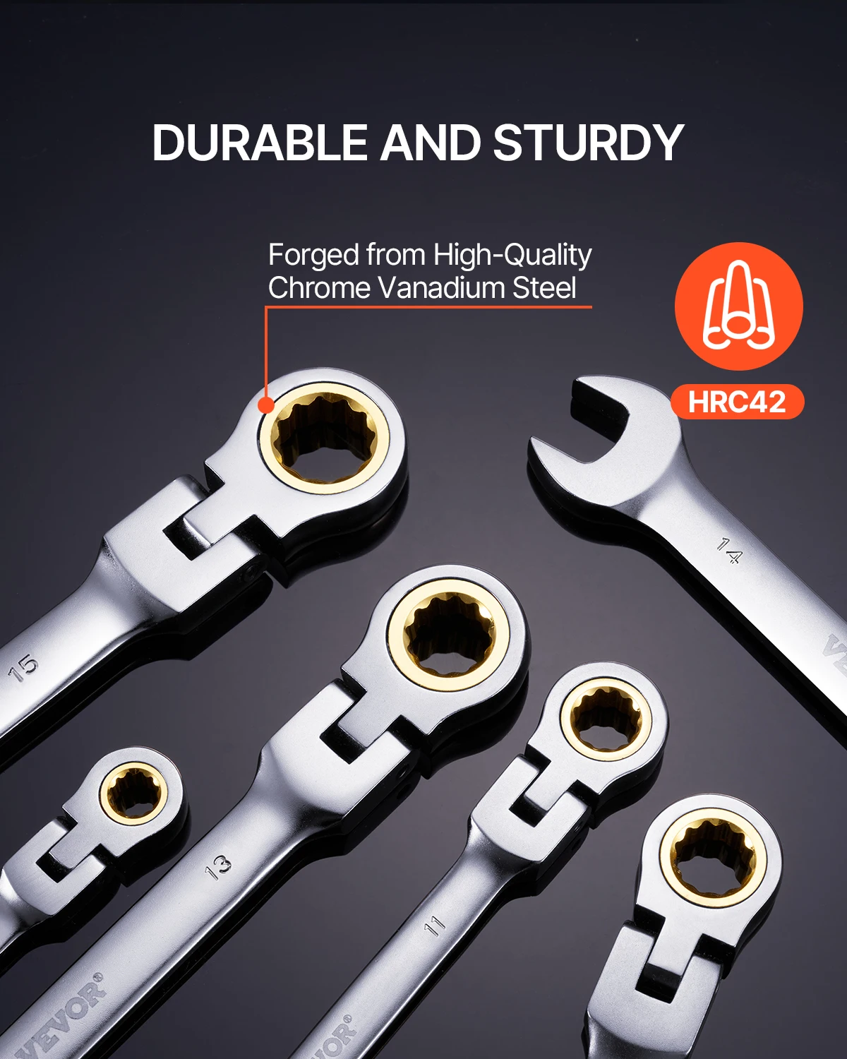 8-Piece Flex-Head Ratchet Wrench Set 4