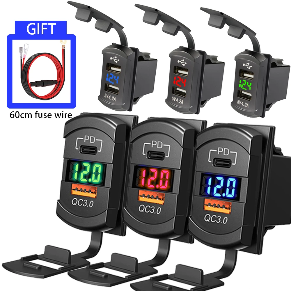 Car Charger Auto Adapter Waterproof 12-24V