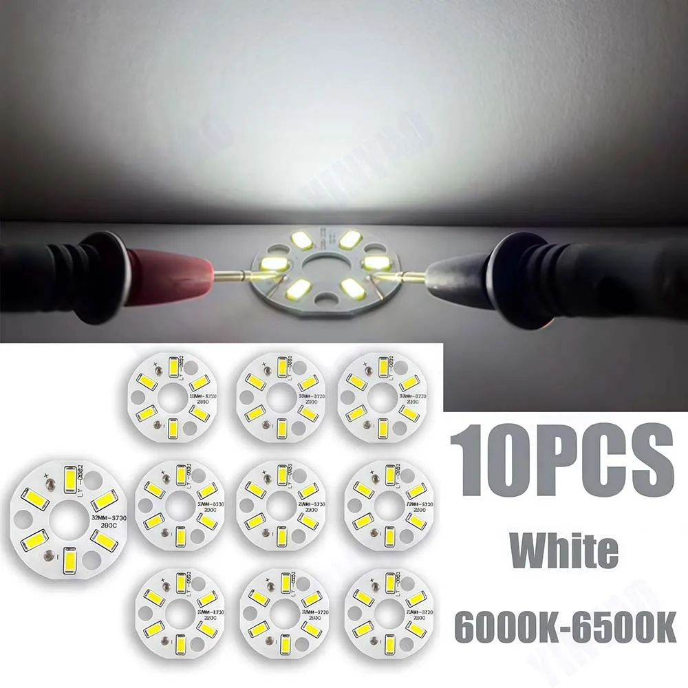 저렴한 10개 LED 라이트 보드 3W SMD5730 원형 전구 램프 소스 직경 32mm/40mm 빨간색/녹색/파란색/노란색/따뜻한/흰색/중립 조명
