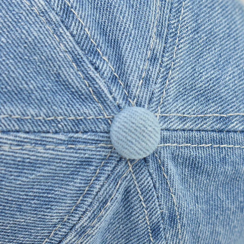 Distressed Ripped Denim Baseball Cap for Men Women's Caps Cotton Jeans Blue Summer Hats for Women 6