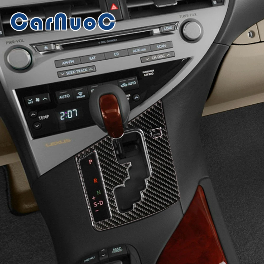 

For Lexus RX350 RX450H 2010 2011 2012 Accessories Gear Shift Panel Carbon Fiber Stickers Car Decorative Strips Interior Moulding