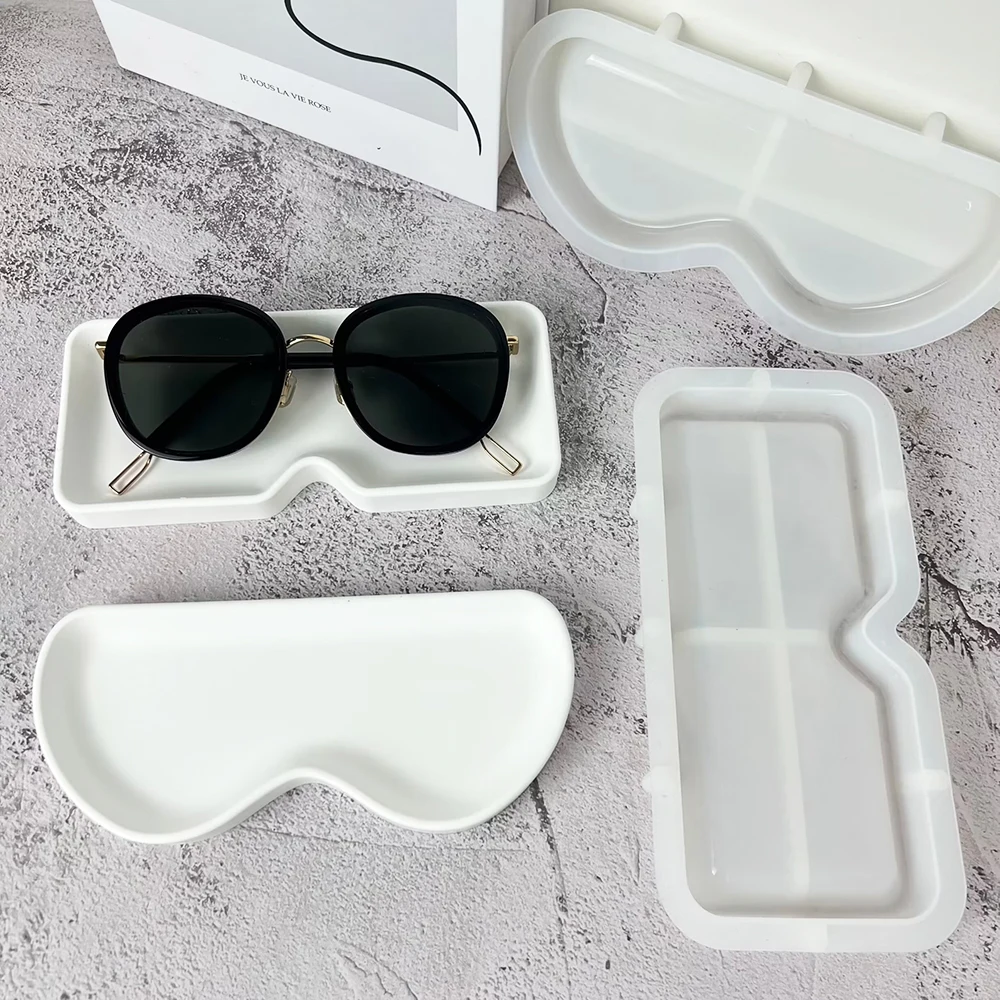 Sunglasses Tray Plaster Silicone Mold DIY Jewelry Storage Box Epoxy Mould Coaster Saucer Crystal Drop Glue Mould Home Decoration 2