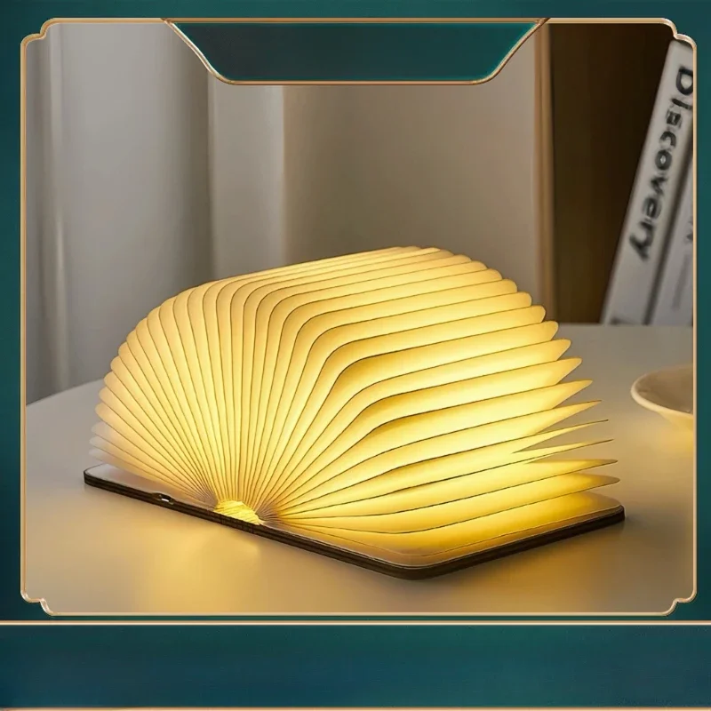 

Лампа для книг деревянная, креативный складной светильник для книг, подзаряжаемый ночник, корпоративный подарок, прикроватная атмосфера, настольная лампа, лампа для книг
