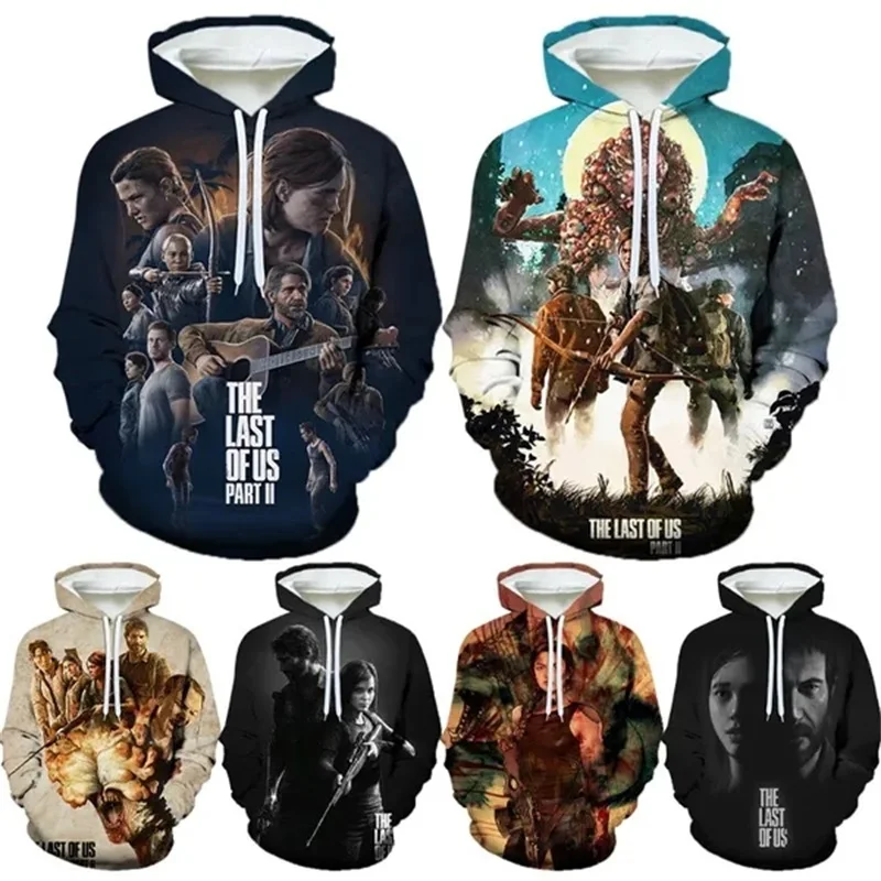 Hot Game The Last Of Us Part Ii Felpe Con Cappuccio 3D Stampato Casual Unisex Pullover Felpa Top Manica Lunga Tuta Oversize Da Uomo