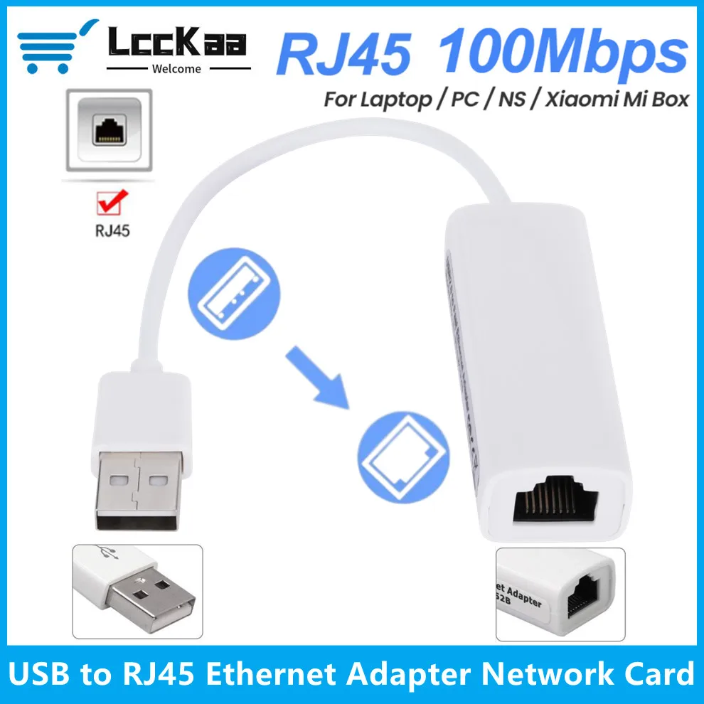 Usb 2.0 para Rj45 Lan Ethernet Adapter Placa de Rede para pc Macbook Laptop Windows 10 100mbps Rtl8152b