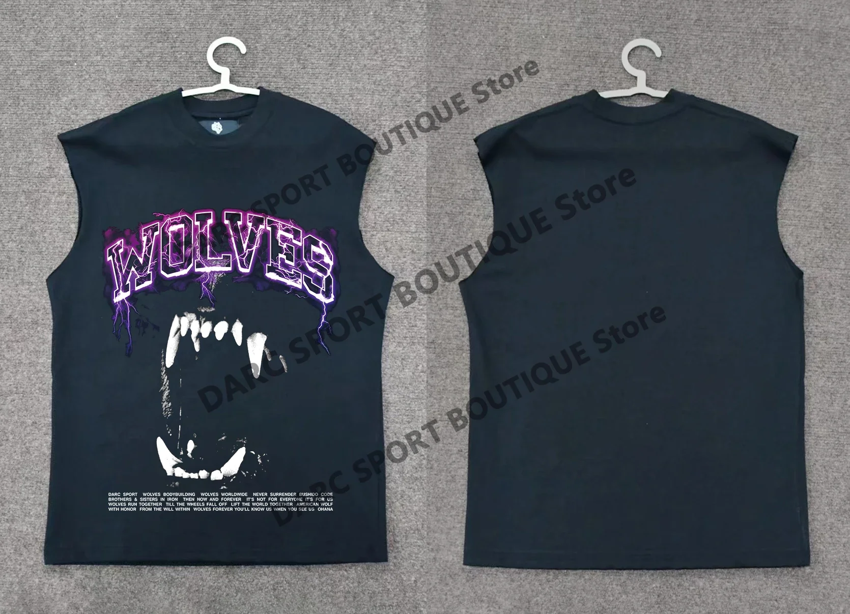 Darc Wolves-Camiseta sin mangas de entrenamiento deportivo para hombre, ropa 100% de algodón de alta calidad para culturismo y gimnasio