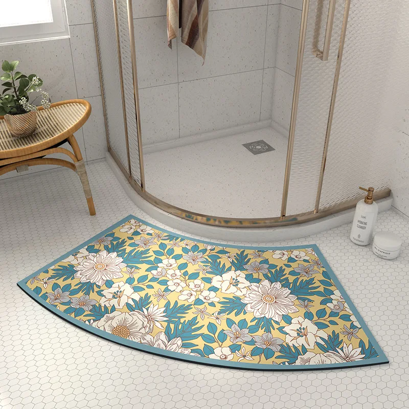 

Handmade Nordic light luxury style shower room door absorbent non-slip foot mat bathroom toilet soft diatom mud quick-drying