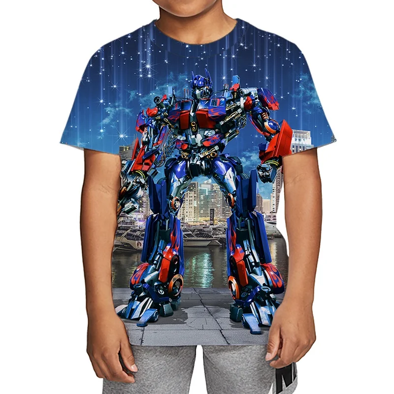 Transformers Optimus Prime Bumblebee 3D Printed Children's T-shirt, Boys' Fashion Casual Comfortable Top 2025 New Edition 2