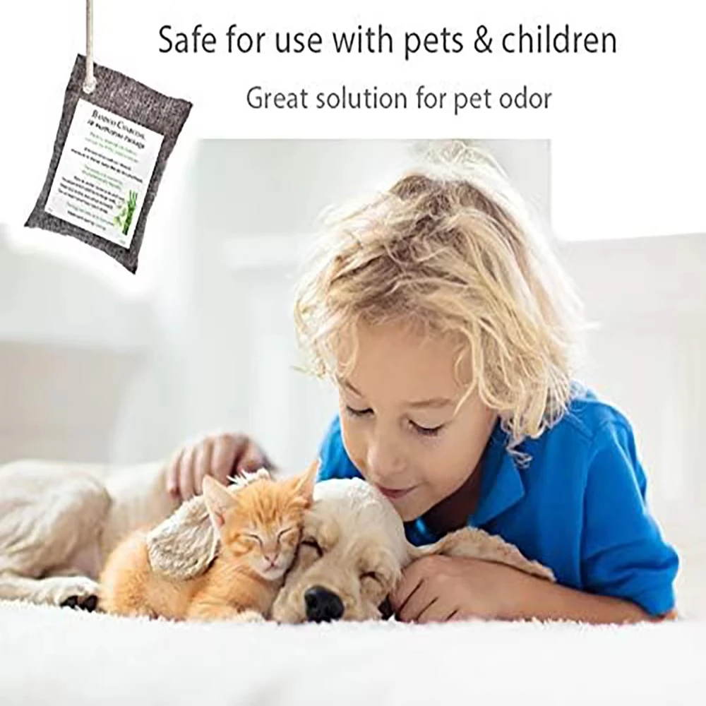 1PC Bamboo Charcoal Air Purifying Bag, 200g Natural Air Freshener Bags Car Home Natural Bamboo Charcoal Air Purifying Bag