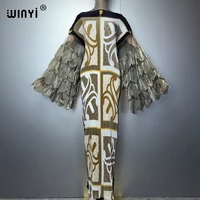 Robe de plage plissée élastique WINYI, nouvelle robe kaftan abaya de luxe Dubaï, robe de soirée longue pour femme musulmane. 2