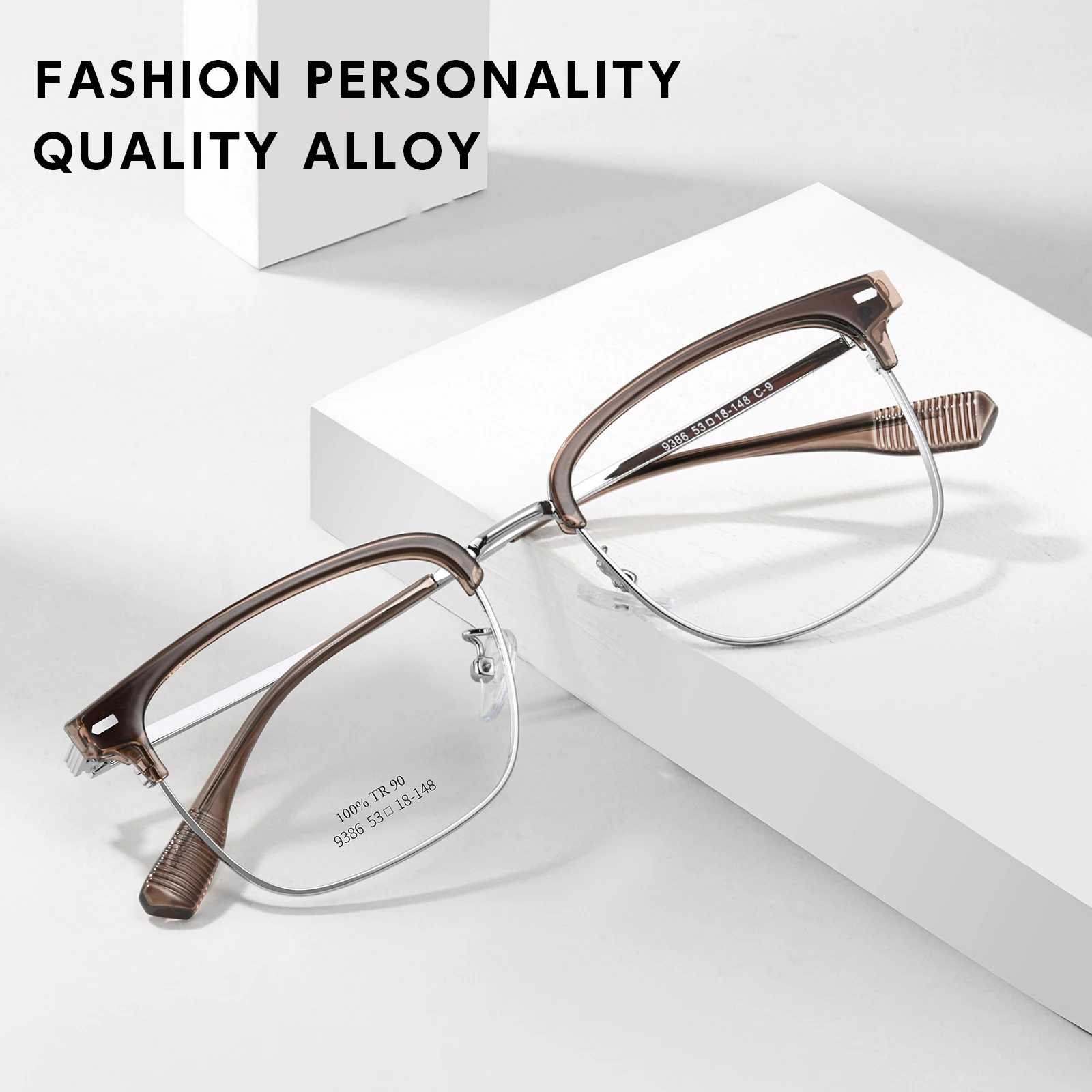 Reading Glasses HONGMEI Optica EyeglasBusiness Pure Titanium Half-frame Glasses Myopia Prescription Eyeglasses Frame Men Women Hyperopia Reading