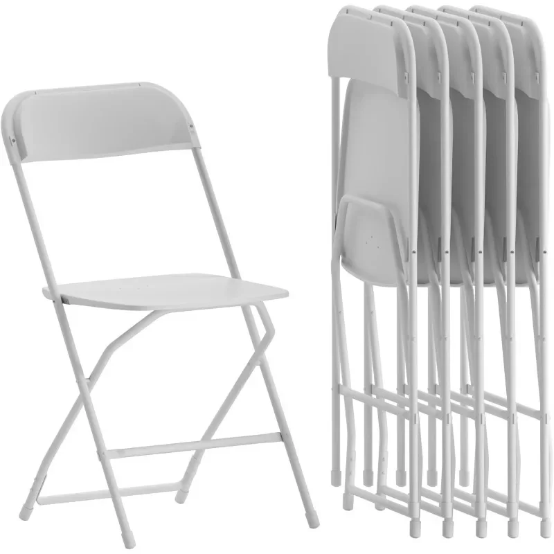 Plastic Folding Chairs for Parties and Weddings, Stackable Commercial Event Seats with 650-lb, Set of 6